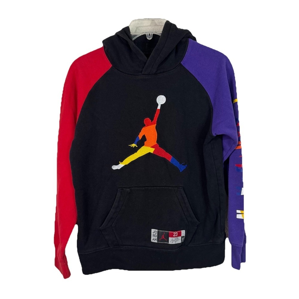 Air Jordan Jumpman Hoodie Youth L 12-13 Yrs Colorblock Retro Pullover Sweatshirt